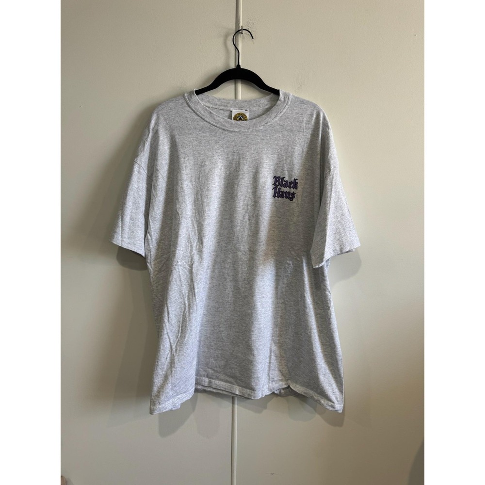 Vintage Black Haus‎ Shirt Mens XL Gray Touch Of Gold Liquor Promo Tee T-Shirt